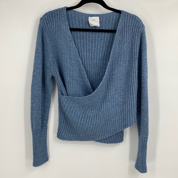 C/MEO Collective Blue Evolution Crossover Cropped Sweater - Picture 2 of 11